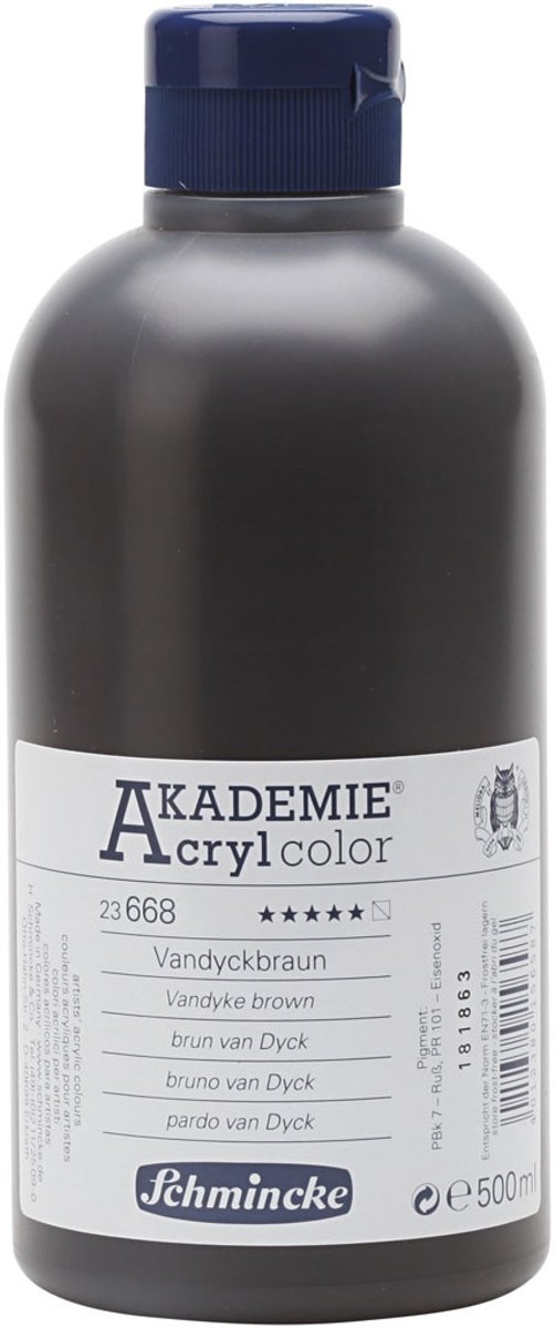 Schmincke AKADEMIE® Acryl color , vandyke brown (668), semi-transparent, , 500ml [HOB-31881]